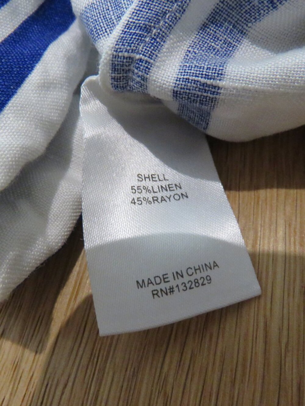 L'ACADEMIE The Lani Pant White Blue Stripe Medium Linen Blend Preppy Coastal - Picture 14 of 14